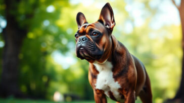 Französische Bulldogge im Freien